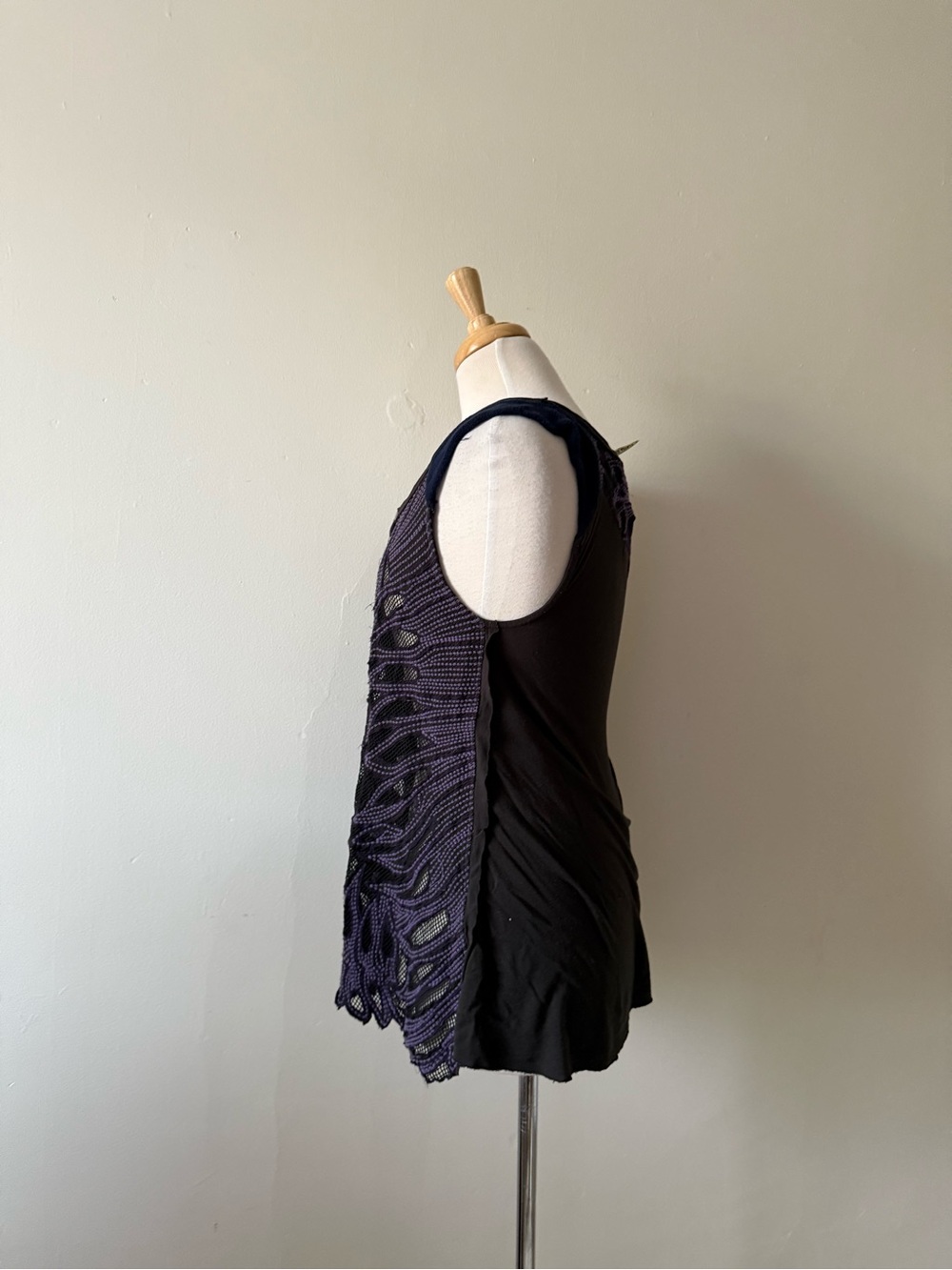 Free People Purple Embroidered Mesh Tank Top | Boho Fairy Grunge Layering Top - Picture 3 of 7